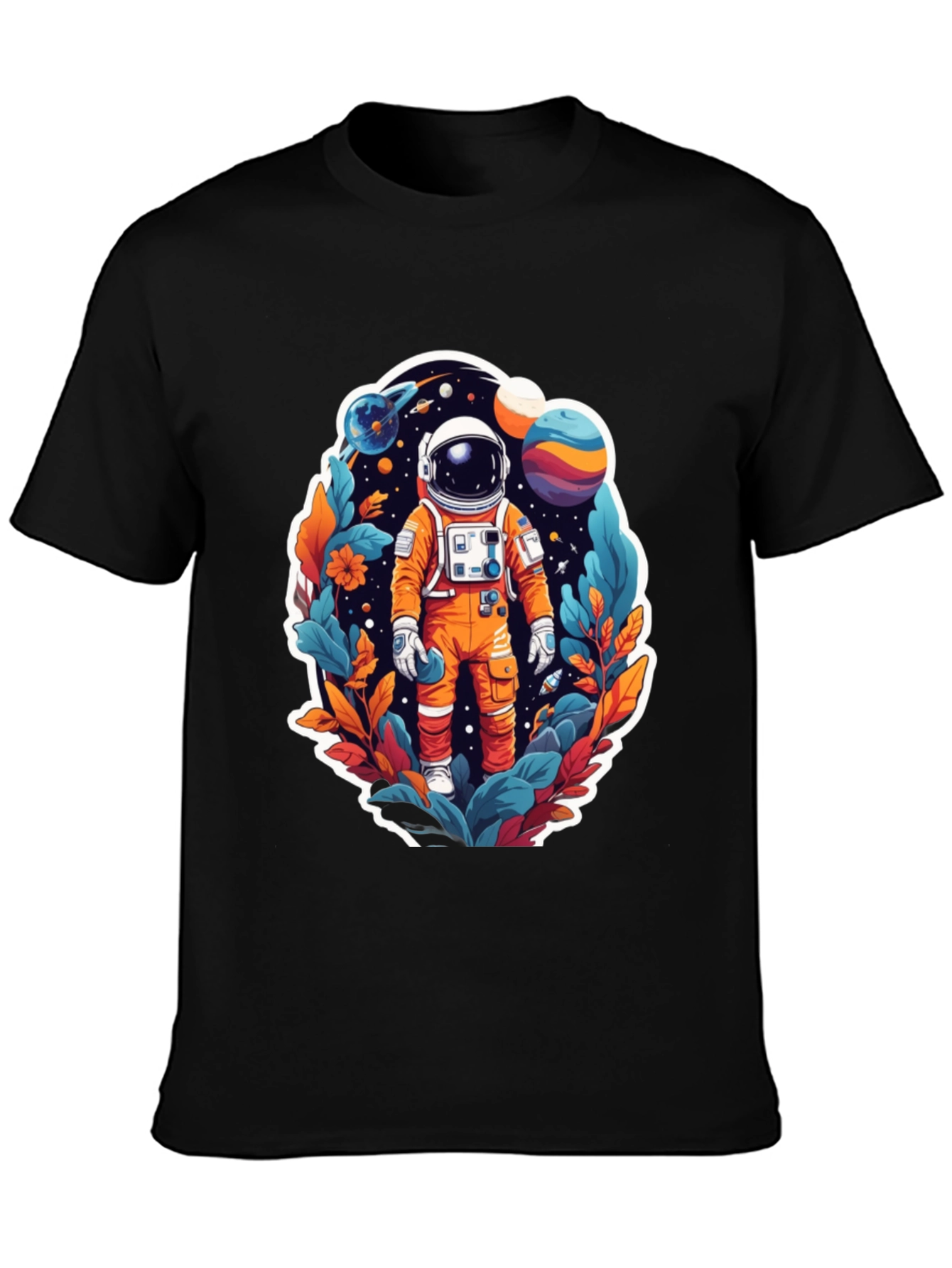 Black Astronaut in Space T-Shirt view 3