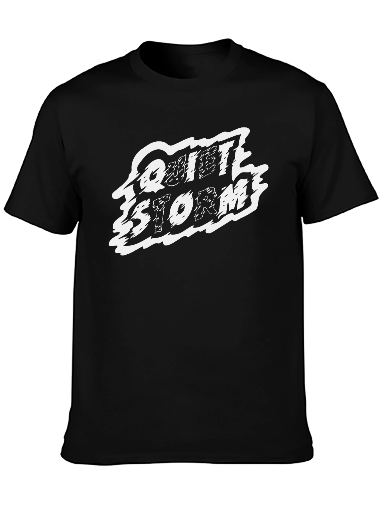 Black Quiet Storm Graphic Print Crew Neck T-Shirt view 3