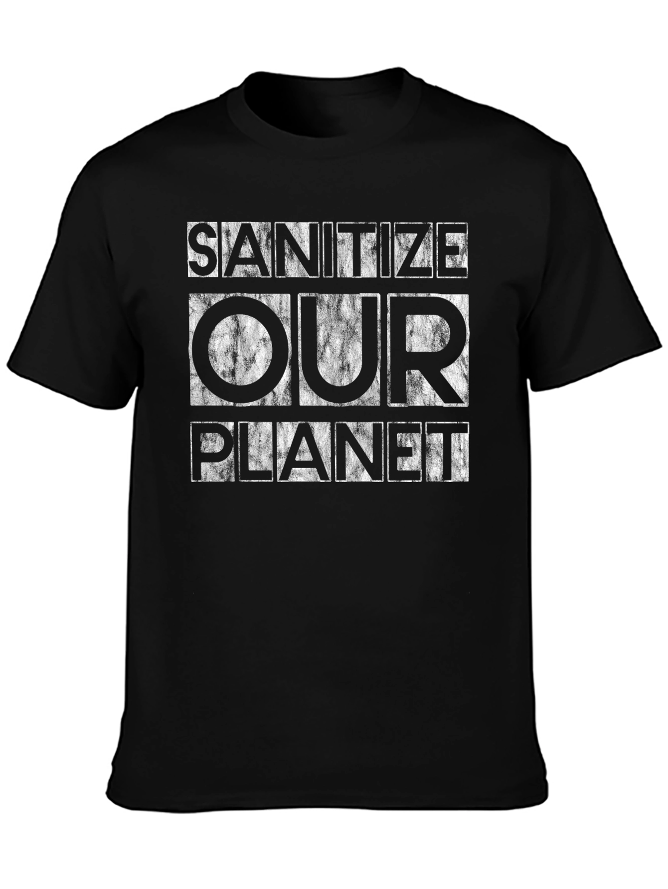 Black Sanitize Our Planet Graphic Tee - Black view 3