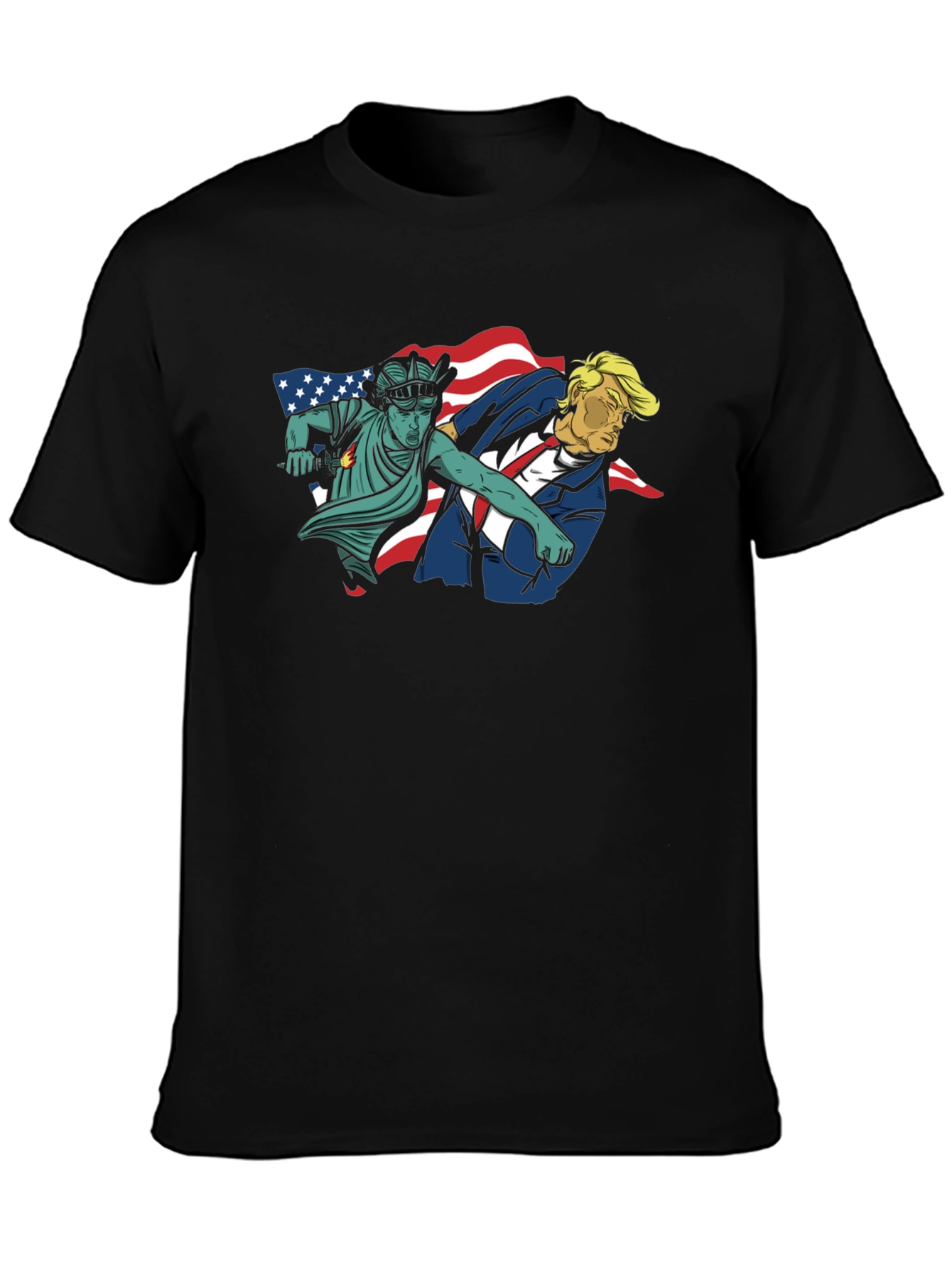Statue of Liberty Punches Trump Graphic T-Shirt - 3