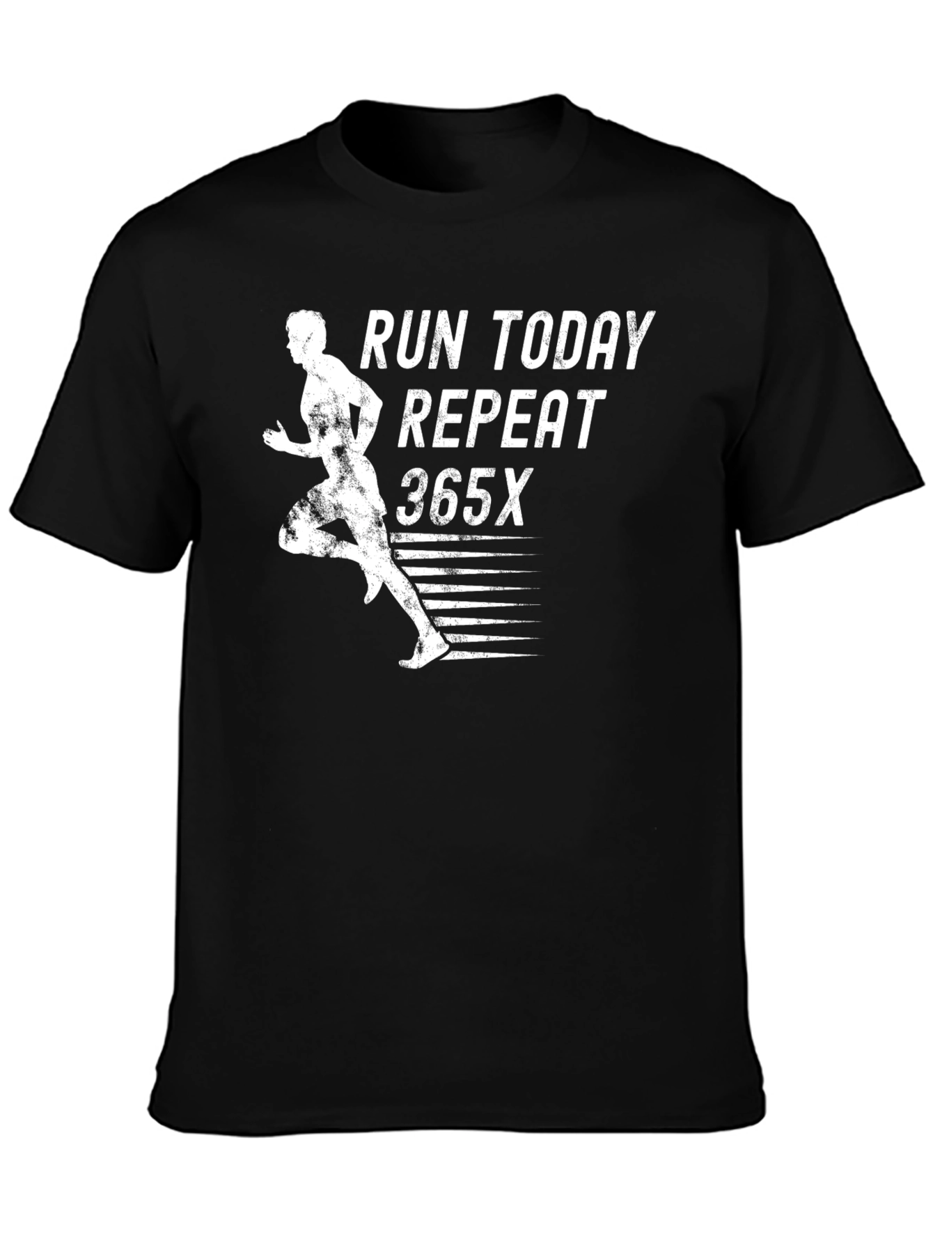 Black Run Today Repeat 365x Black Graphic Tee view 3