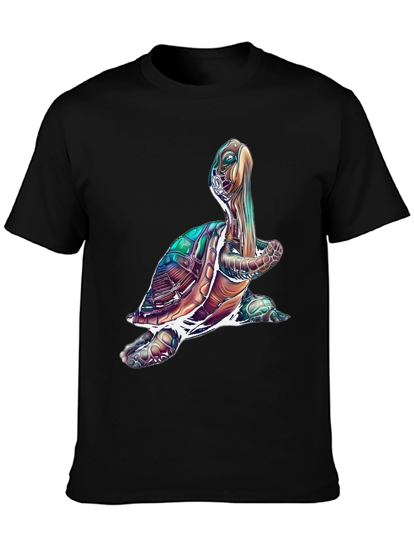 Black Turtle Graphic Tee - Cool Sea Turtle T-Shirt view 3