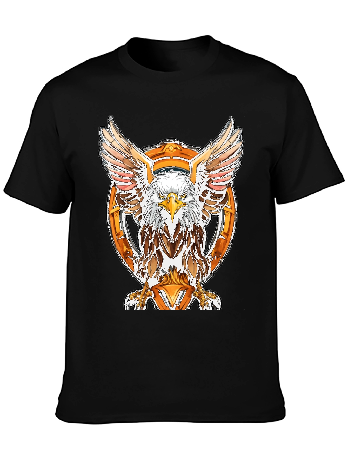 Black Eagle Emblem Black T-Shirt view 3