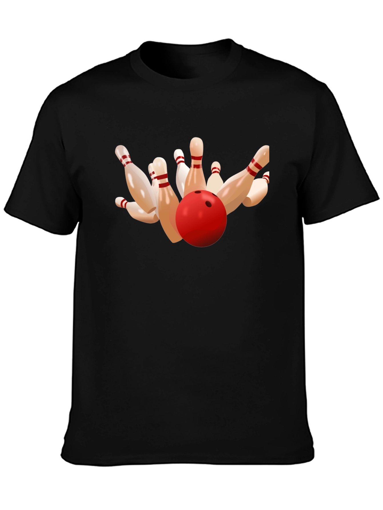 Black Bowling Strike Graphic Tee - Black view 3