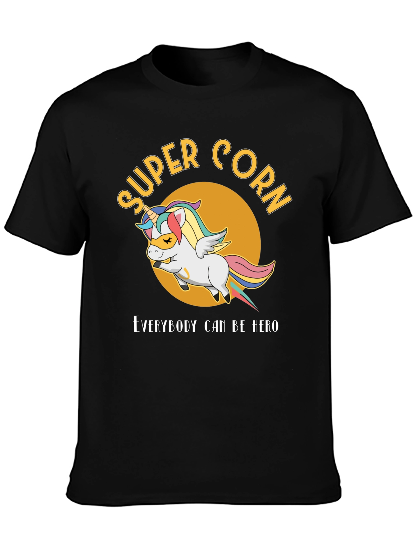 Black Super Corn Hero T-Shirt view 3