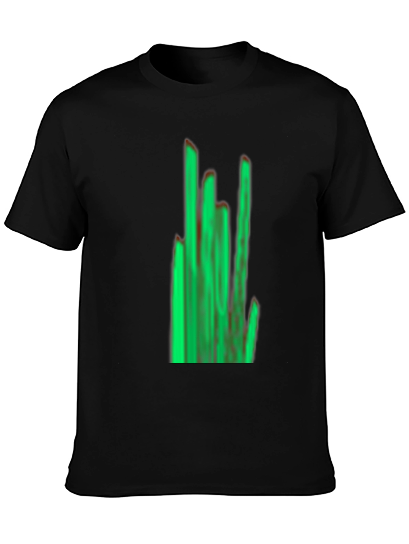 Black Green Graphic Black T-Shirt view 3