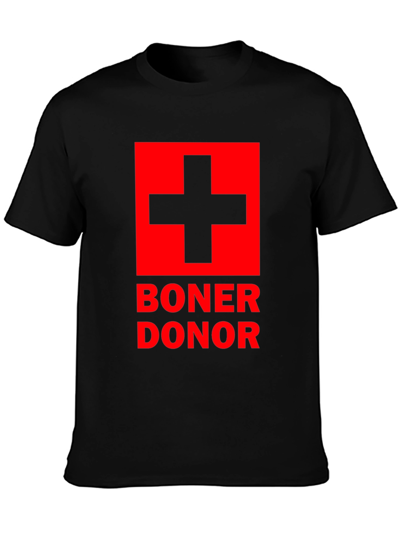 Black Boner Donor Graphic T-Shirt - Red Cross view 3