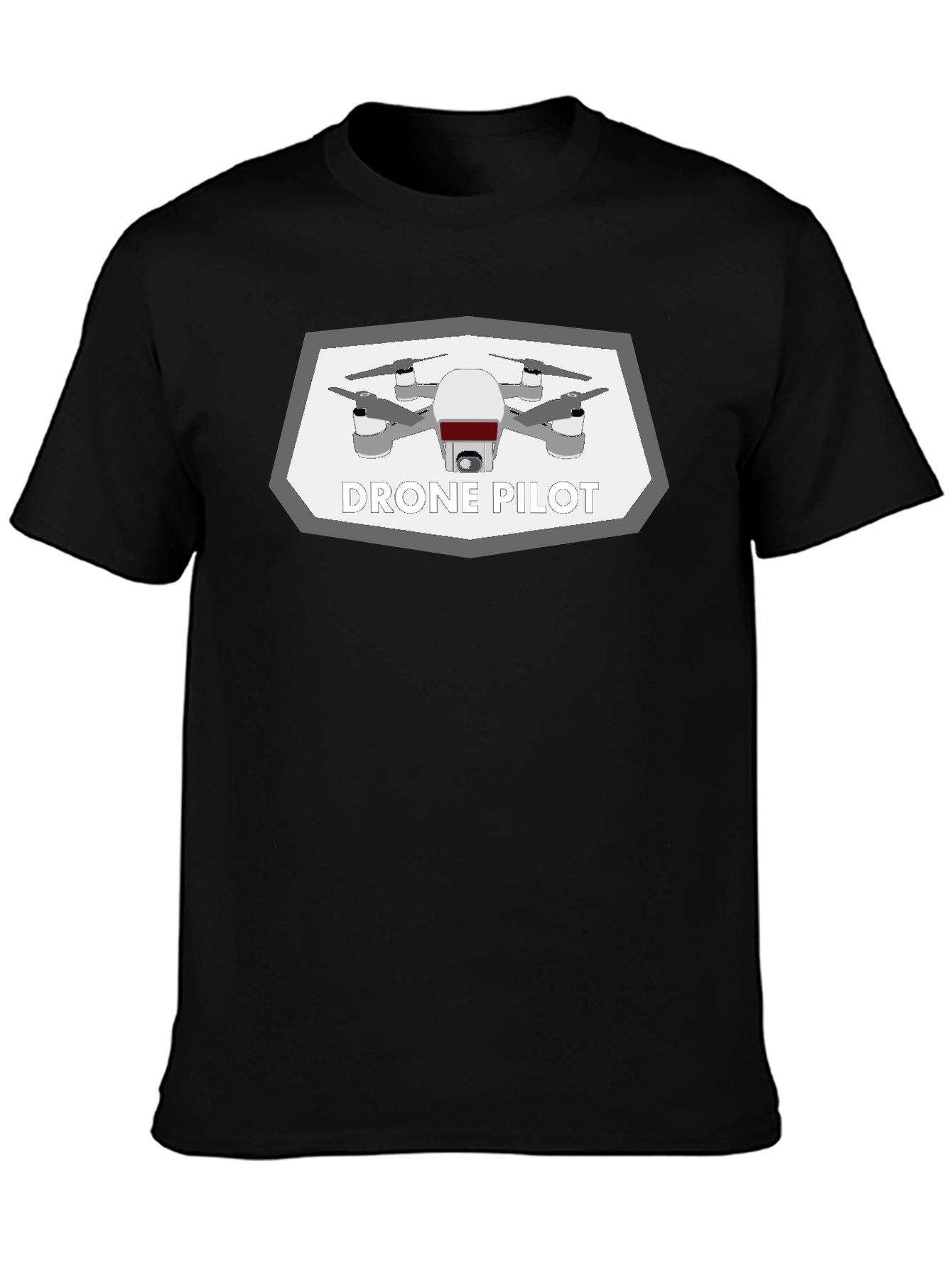 Black Drone Pilot Graphic Tee - Black Cotton T-Shirt view 3