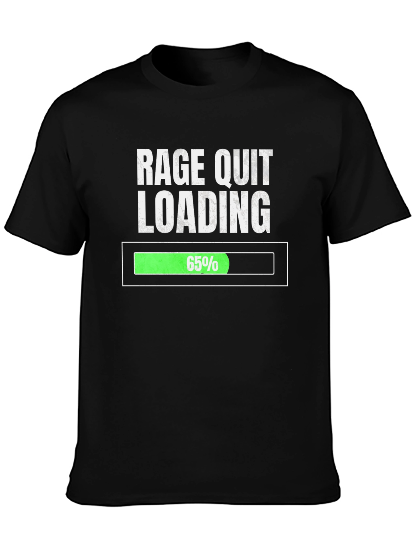 Black Rage Quit Loading T-Shirt - Gamer Humor Tee view 3