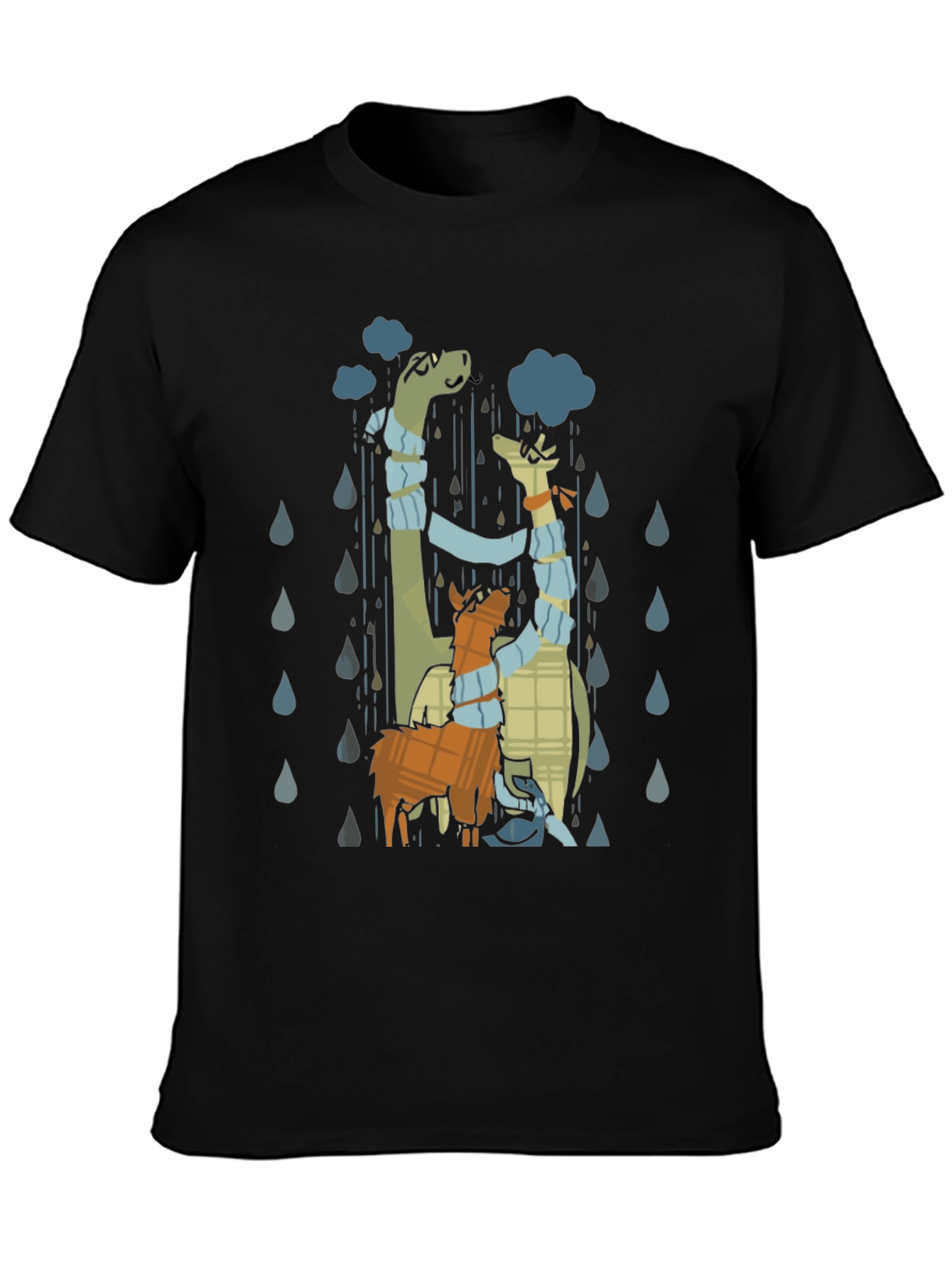 Black Rainy Day Animal Trio T-Shirt view 3