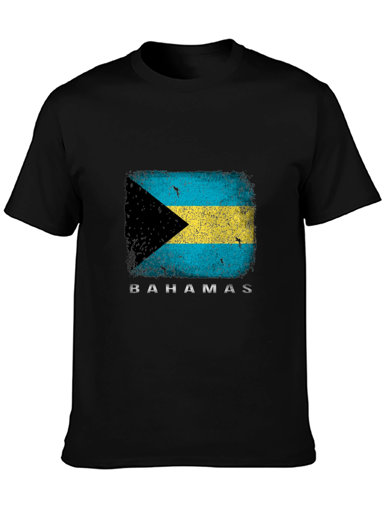 Black Bahamas Flag Graphic T-Shirt - Black view 3