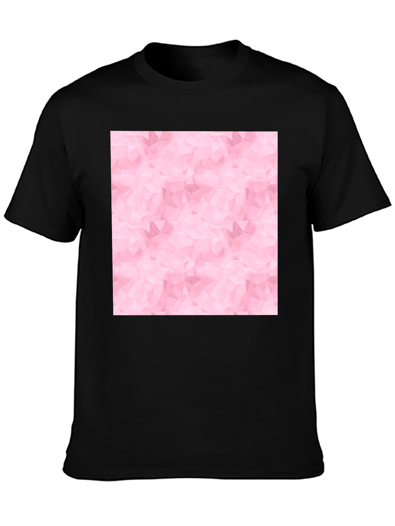 Black Abstract Pink Pattern Black T-Shirt view 3