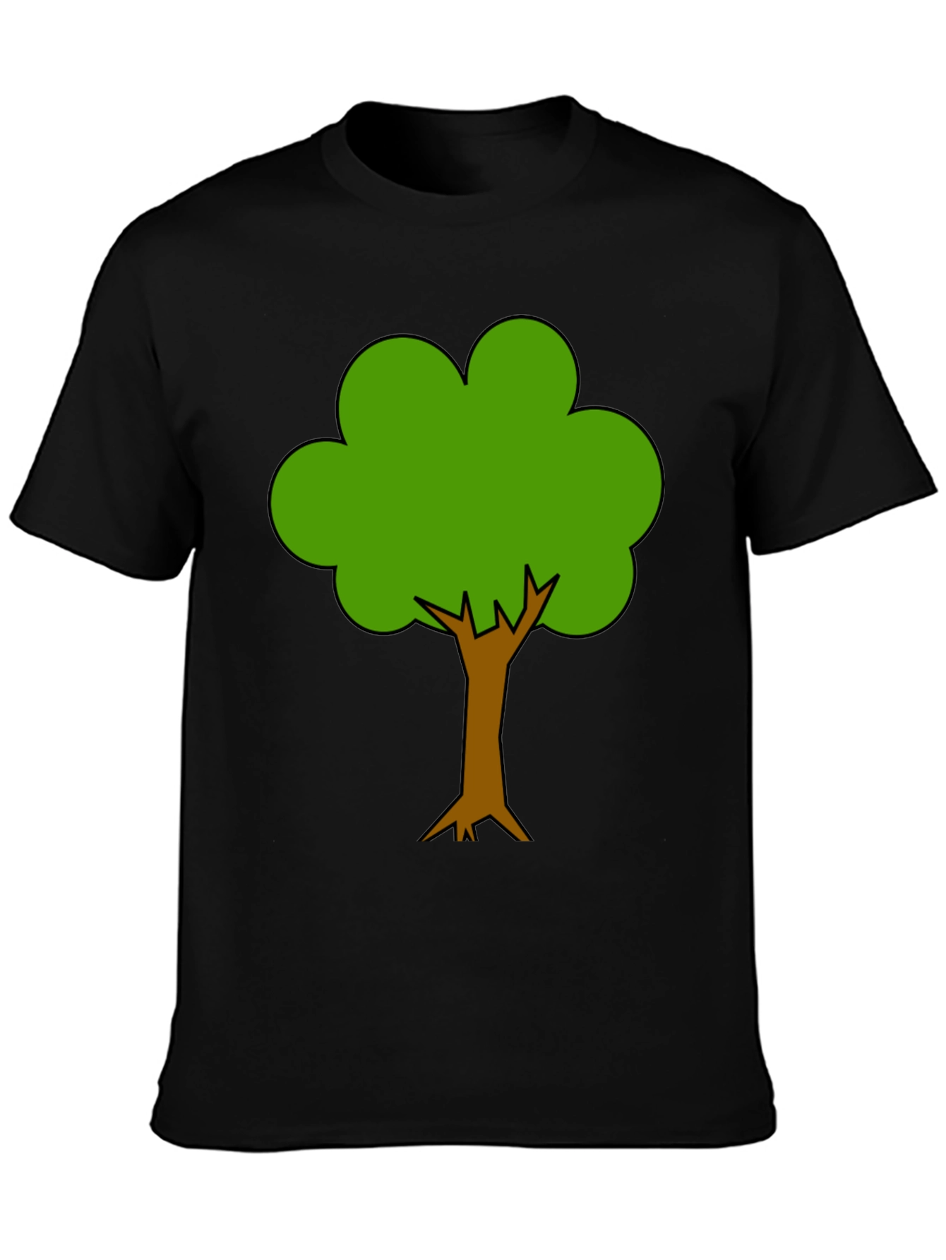Black Tree Graphic T-Shirt - Black, Casual Style view 3