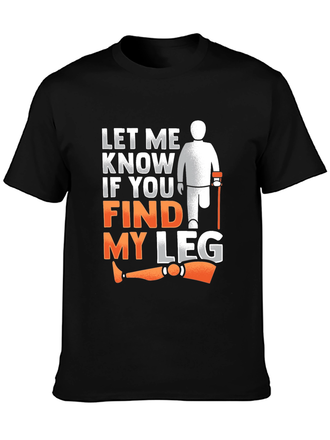 Black Funny Amputee Humor T-Shirt view 3