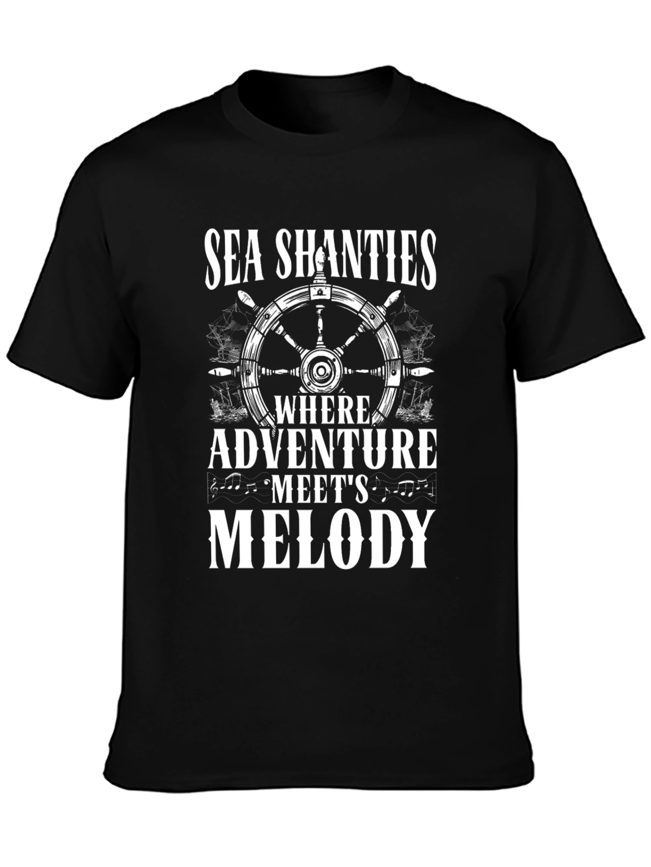 Black Sea Shanties Adventure Melody Black T-Shirt view 3