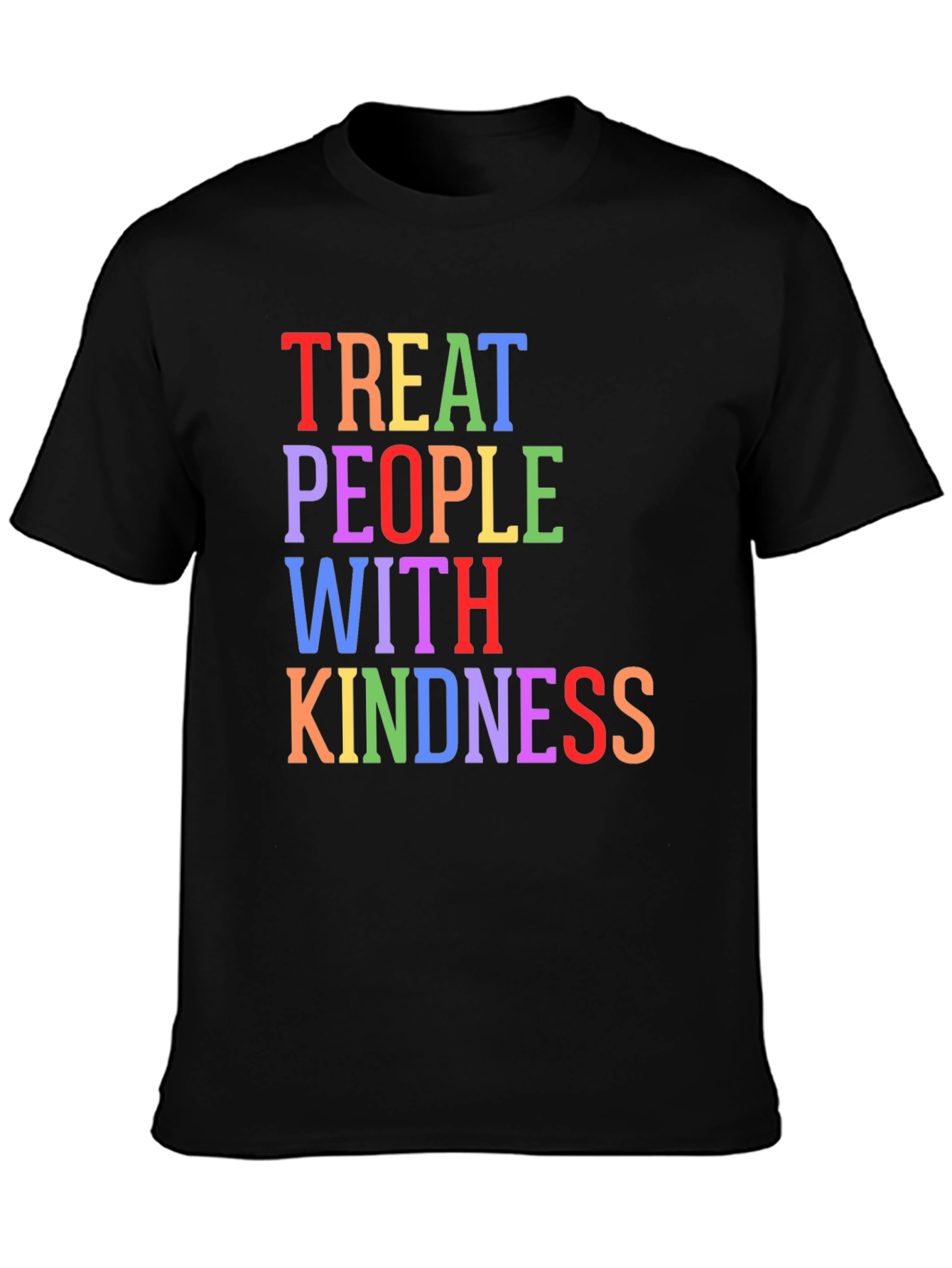 Black Treat People With Kindness Graphic Tee - Black view 3