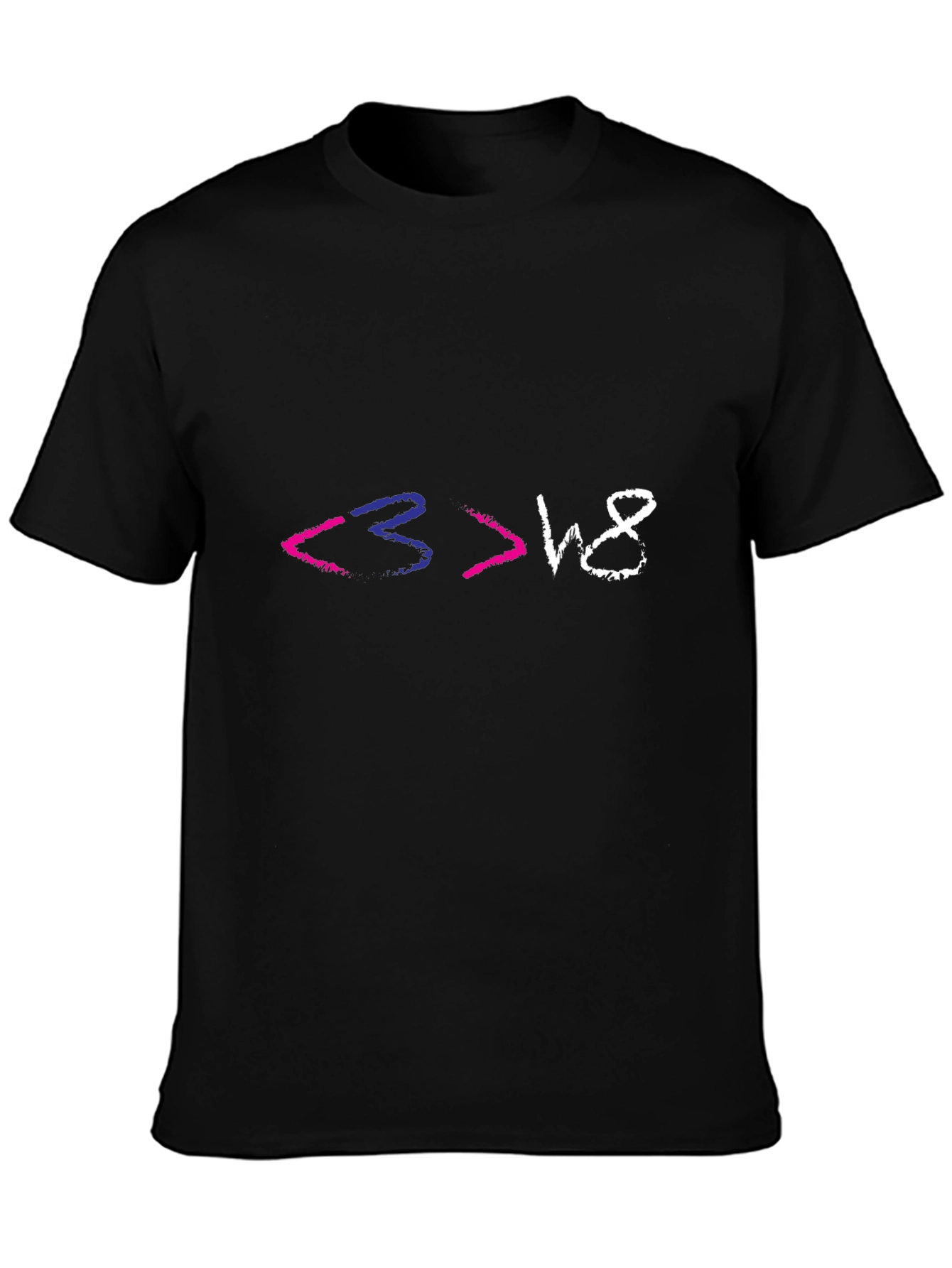 Black Bi Love > Hate T-Shirt - Pride Apparel view 3