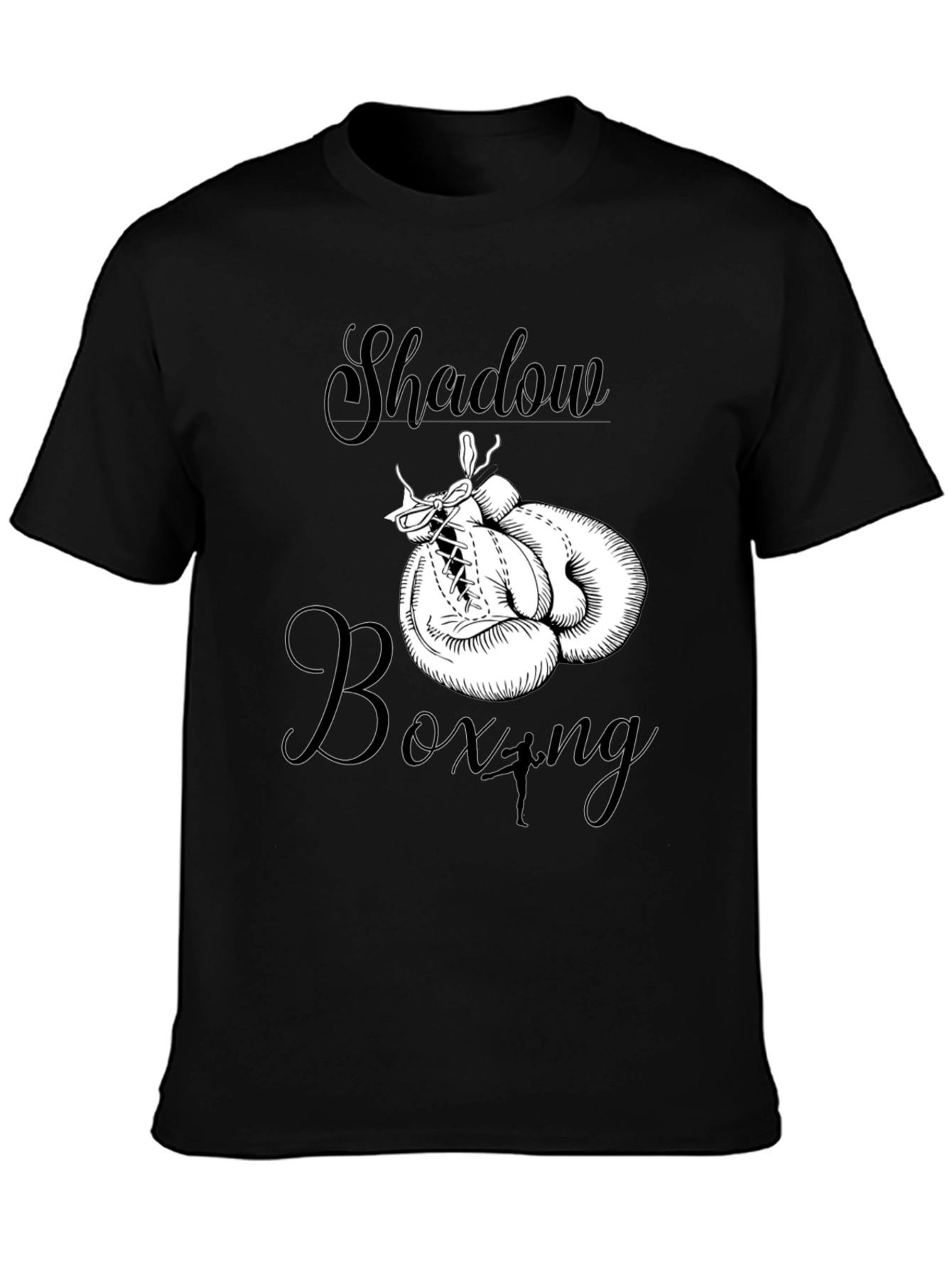 Black Shadow Boxing Graphic Tee - Black Cotton Comfort view 3