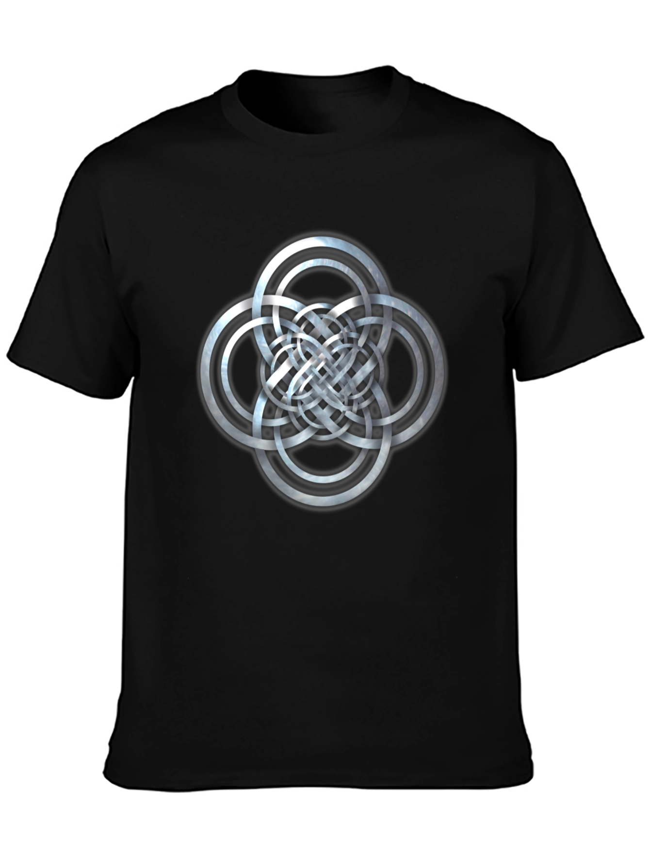 Black Celtic Knot Circles Graphic Black T-Shirt view 3