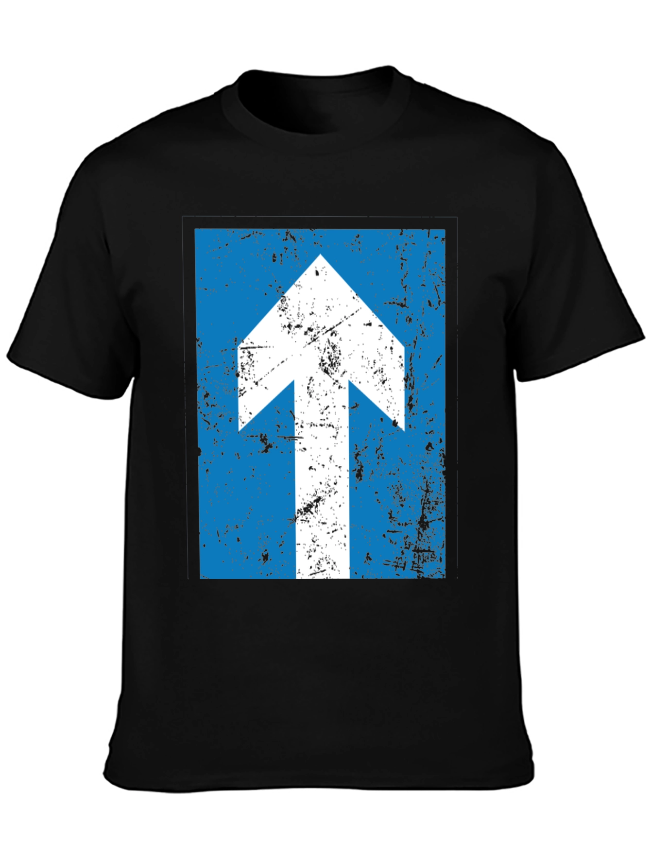 Black Up Arrow Distressed T-Shirt view 3