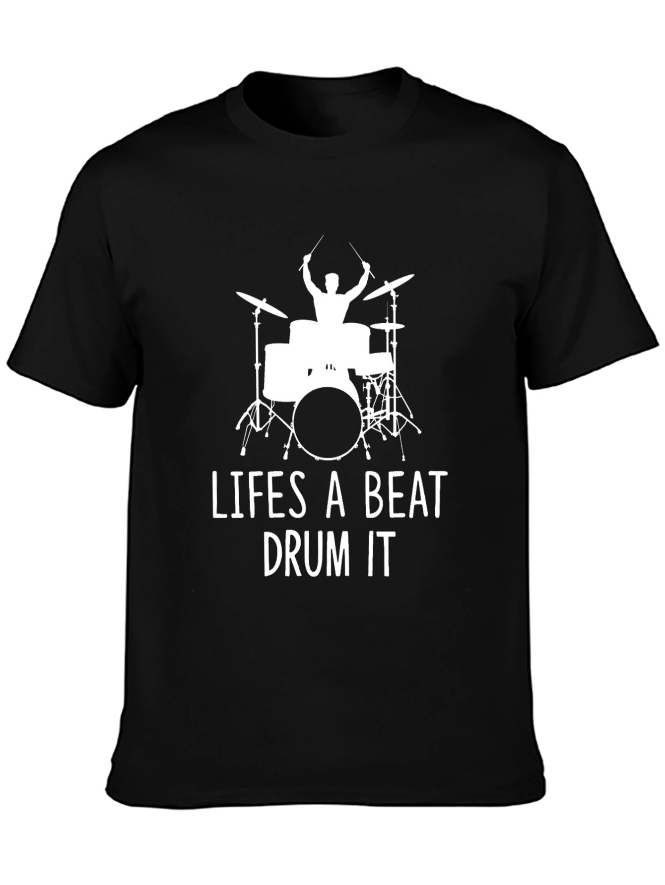 Black Life's a Beat Drum It T-Shirt view 3
