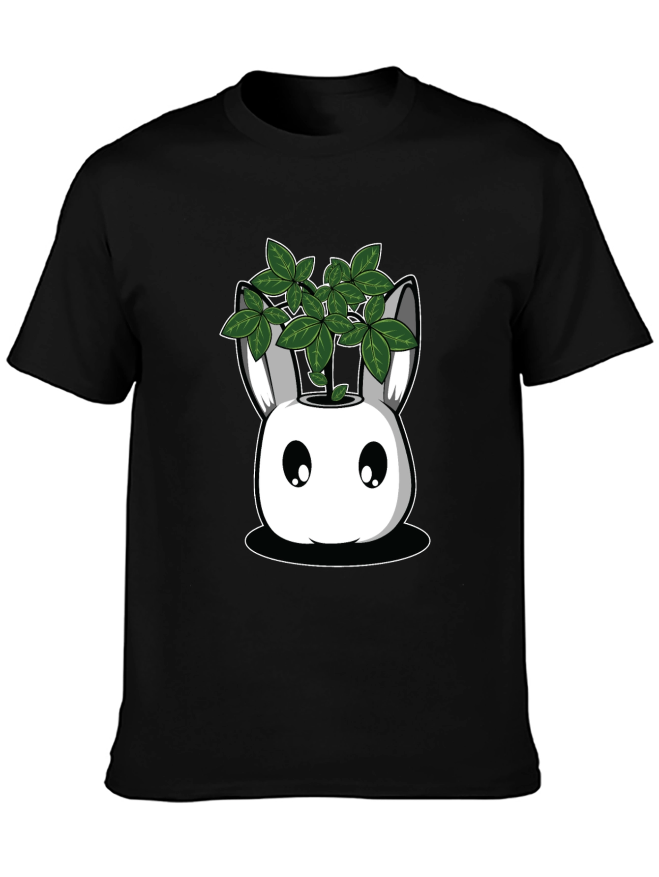 Black Bunny Planter Graphic Tee - Black Cotton Blend view 3