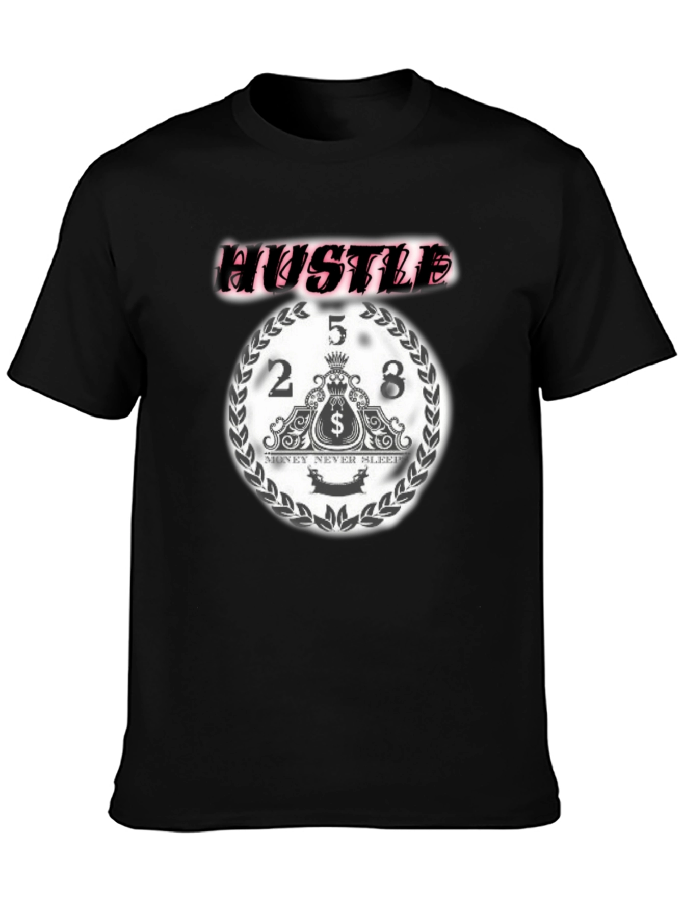 Black Hustle Graphic Print Black T-Shirt view 3