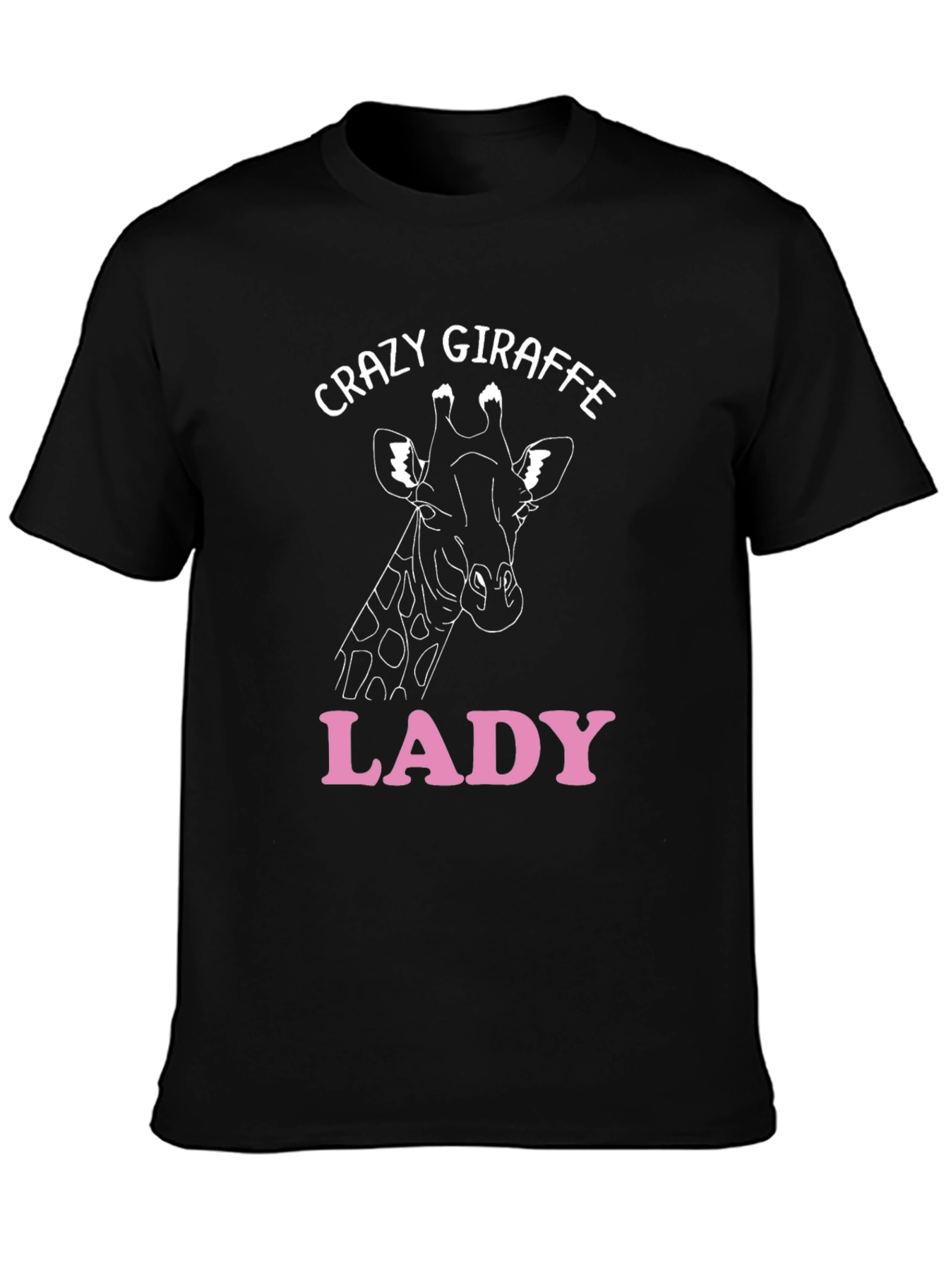 Black Crazy Giraffe Lady T-Shirt view 3