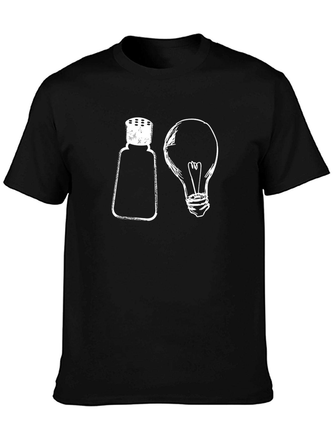 Black Salt & Lightbulb Graphic Tee - Black Cotton T-Shirt view 3