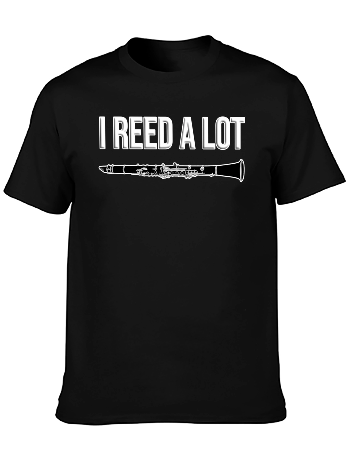 Black I Reed A Lot Clarinet T-Shirt - Musician Gift view 3
