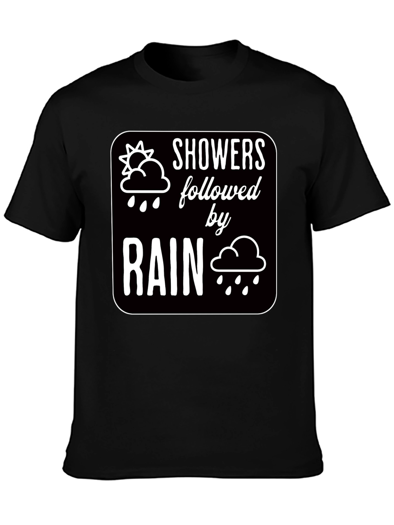 Black Showers Followed by Rain Graphic Black T-Shirt view 3