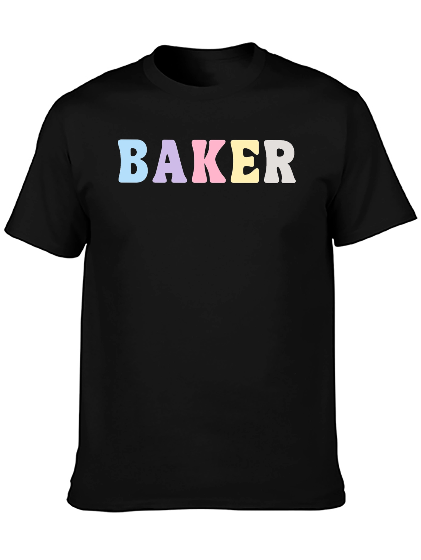 Black Pastel Baker T-Shirt - Black Cotton Crew Neck view 3