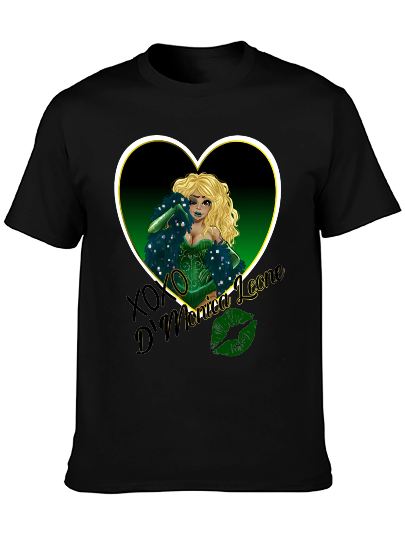 Black Monica Leone Graphic Tee - Heart Design view 3