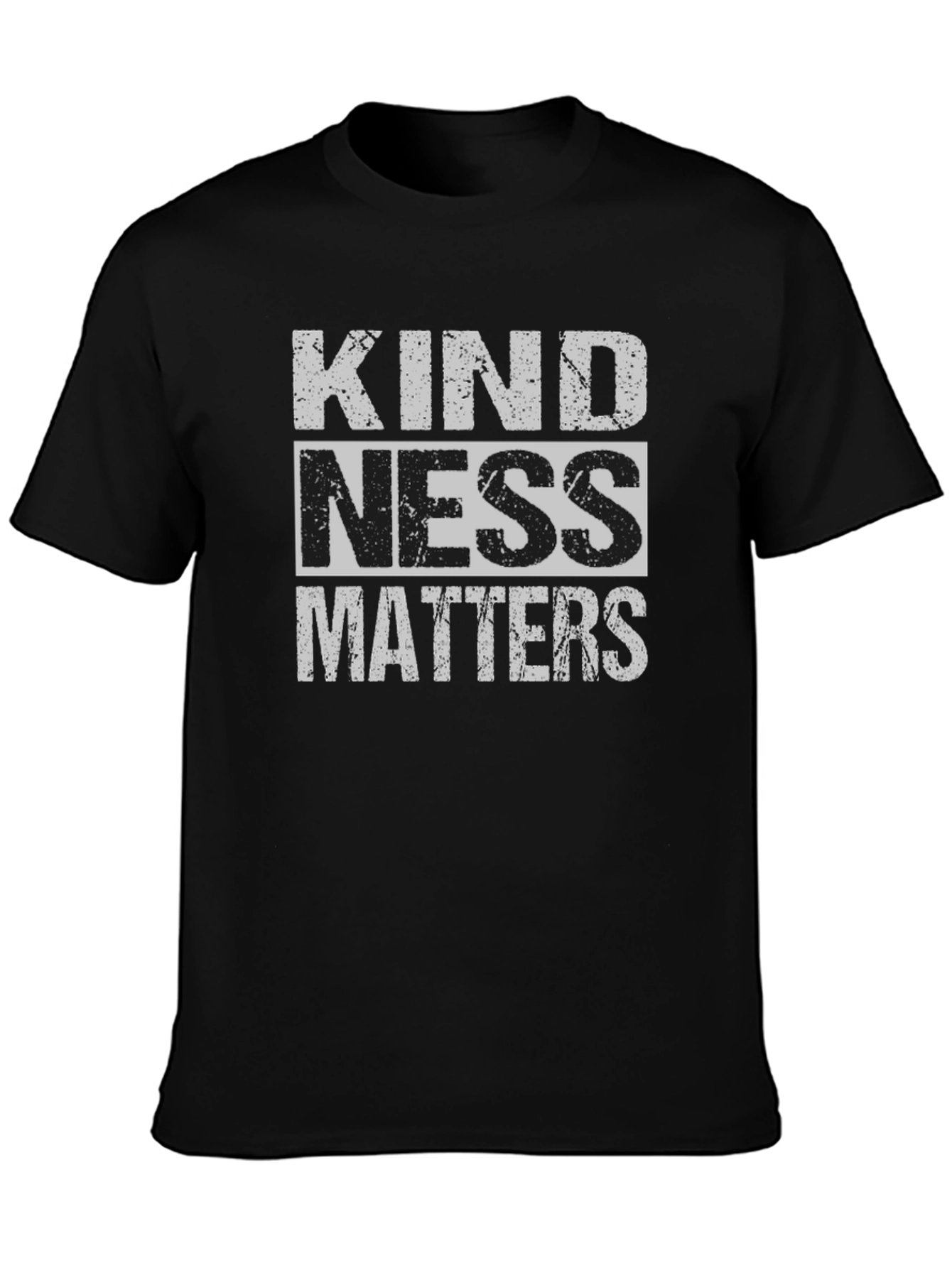 Black Kindness Matters Graphic Tee - Black Crew Neck view 3