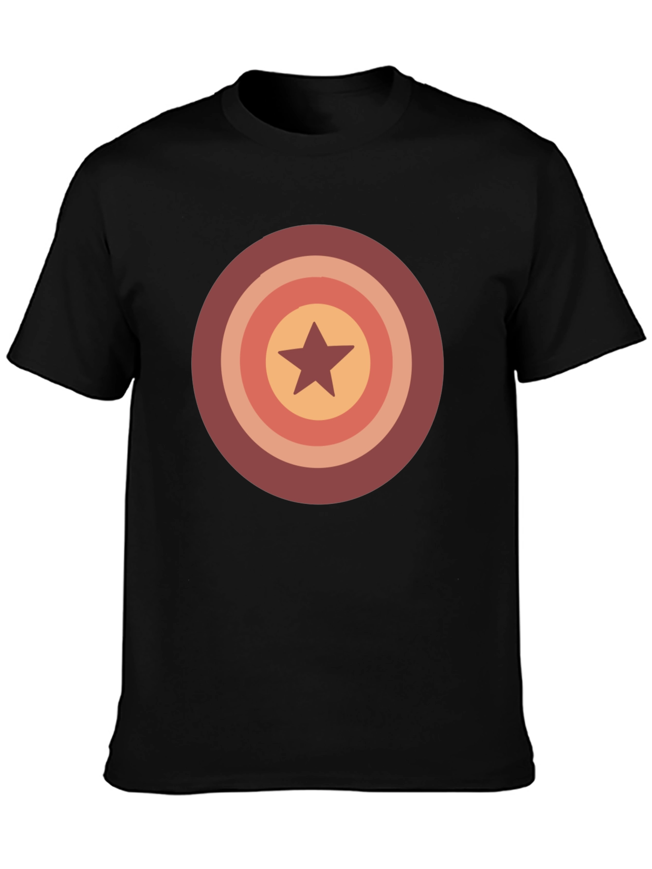 Black Retro Star Target Graphic Tee - Casual Wear view 3
