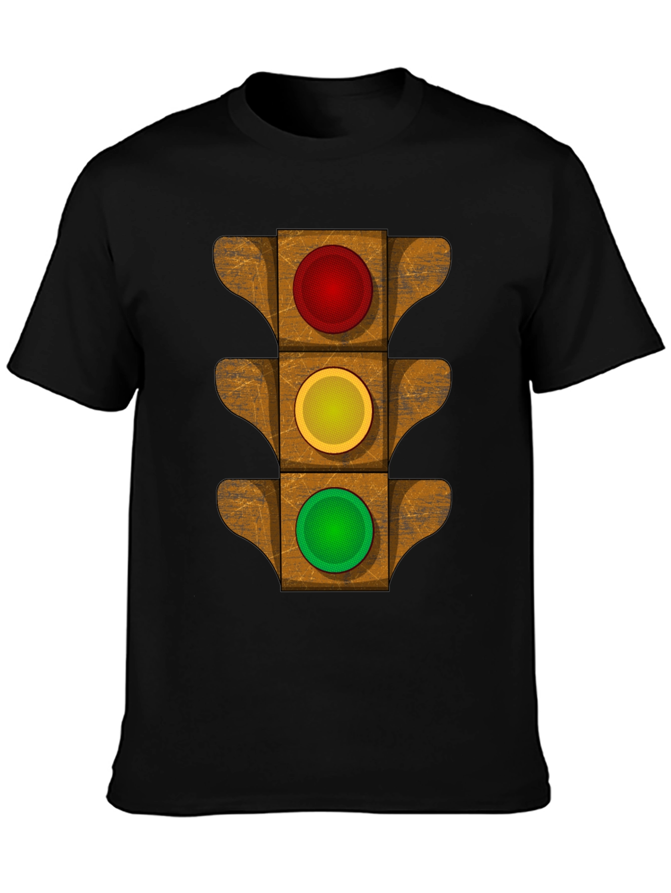 Black Traffic Light Graphic Tee - Novelty Design view 3