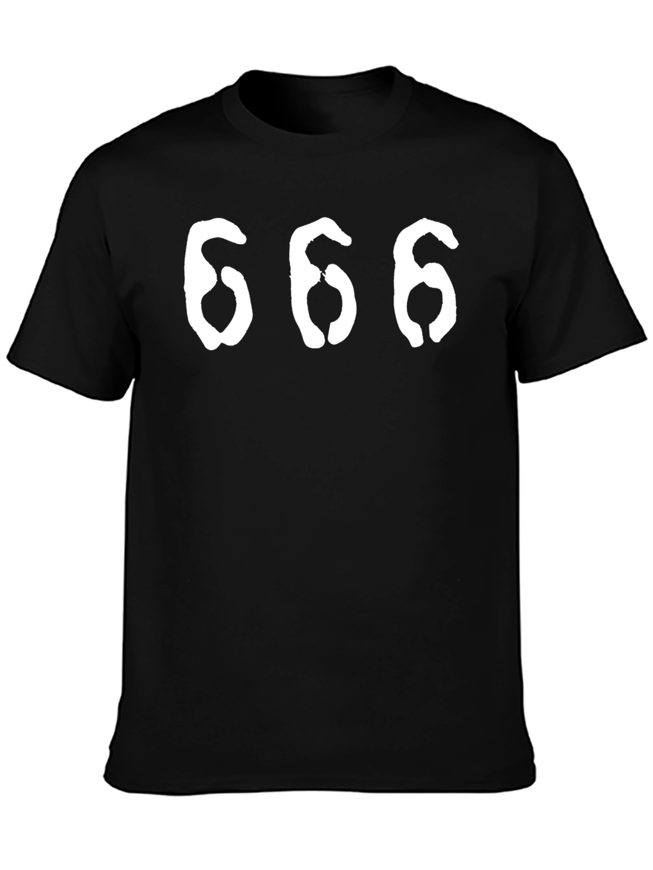 Black 666 Graphic Tee - Soft Cotton Blend T-Shirt view 3