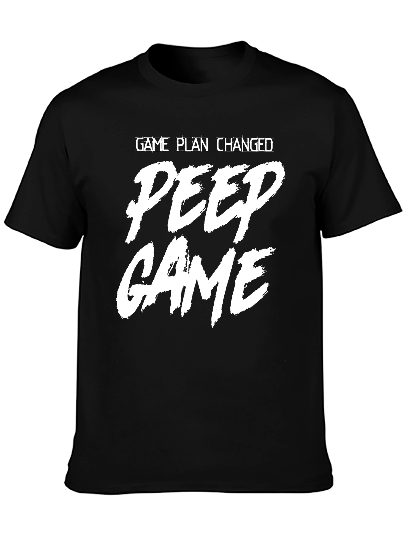 Black Peep Game T-Shirt - Black Graphic Tee for Men view 3