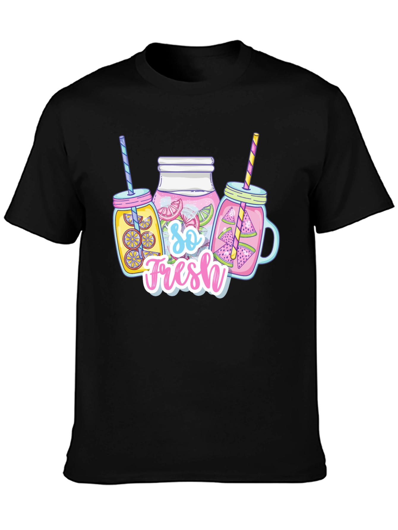 Black So Fresh Summer Drink T-Shirt view 3