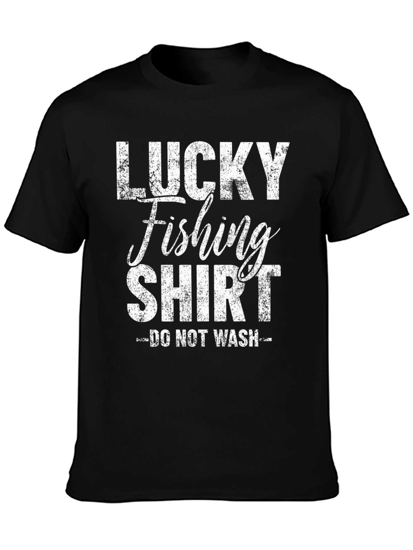 Black Lucky Fishing Shirt - Do Not Wash Graphic Tee view 3