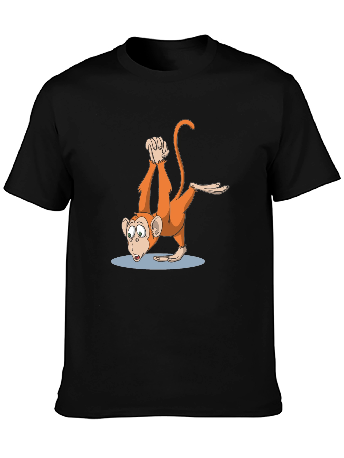 Black Monkey Cartoon Graphic Tee - Black view 3