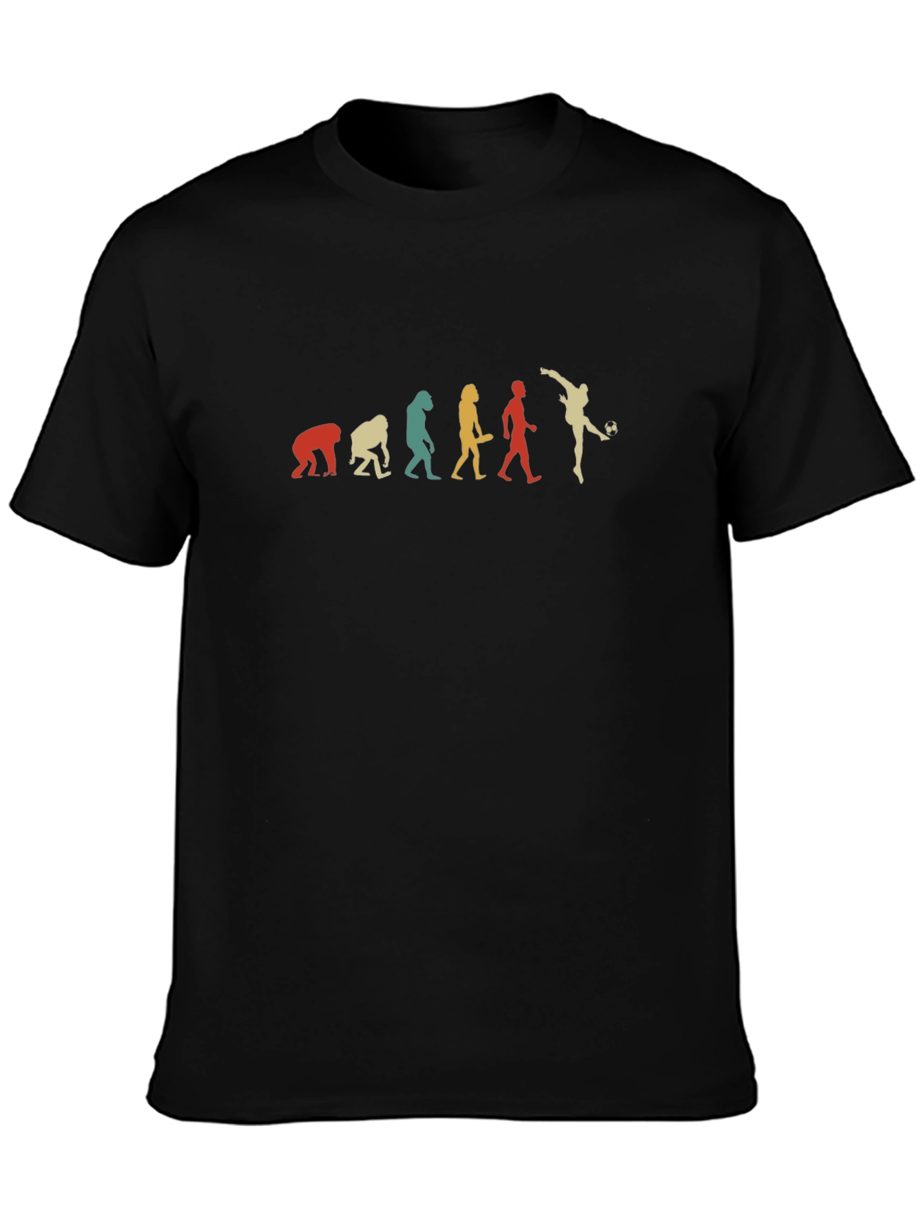 Black Soccer Evolution Men's Black T-Shirt view 3