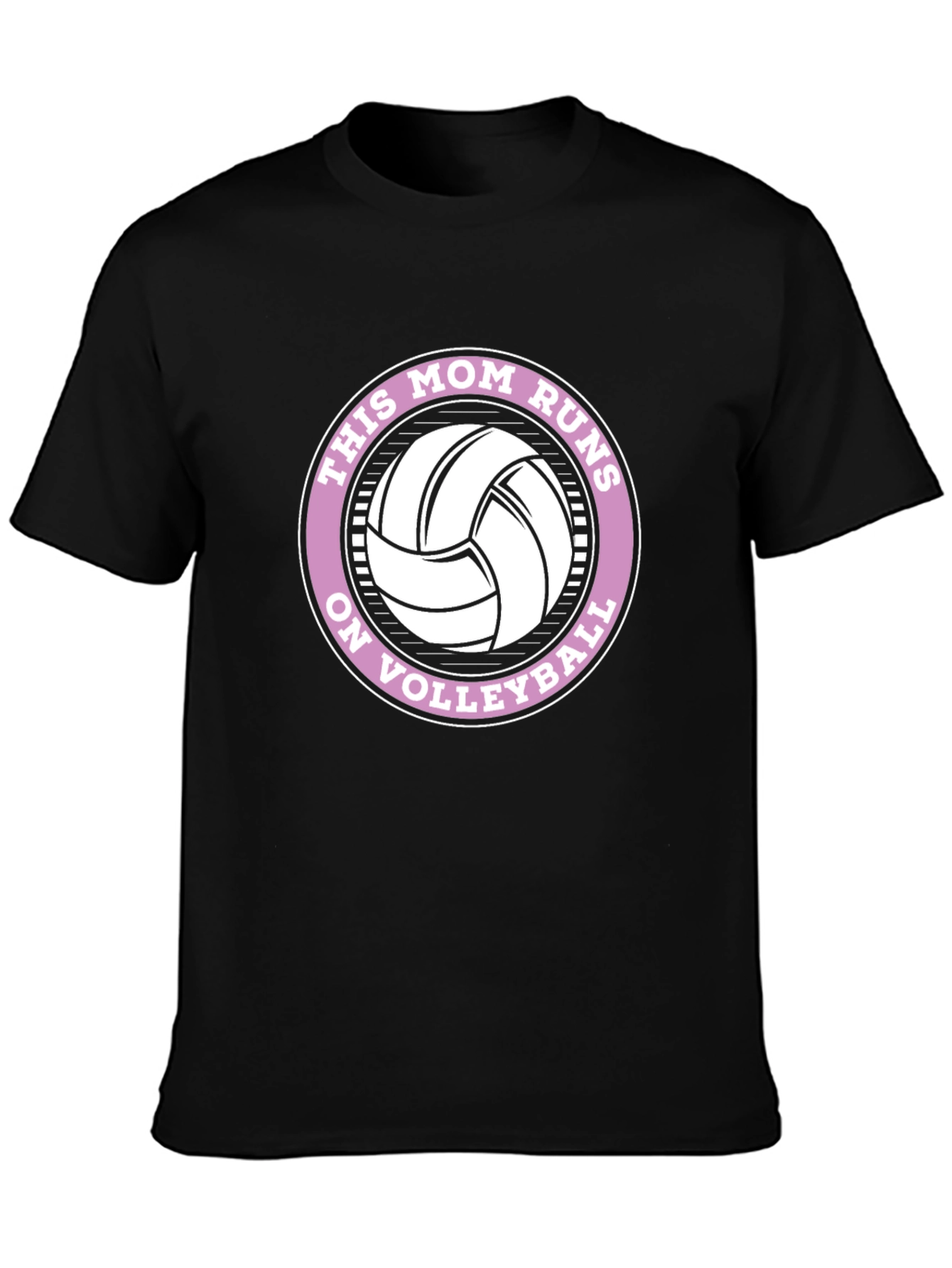 Black This Mom Runs on Volleyball Graphic Tee view 3