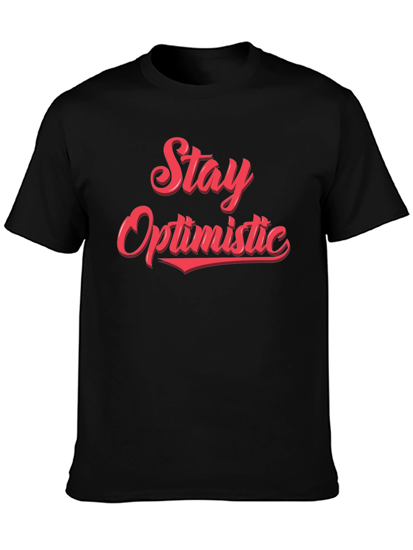 Black Stay Optimistic T-Shirt - Black view 3