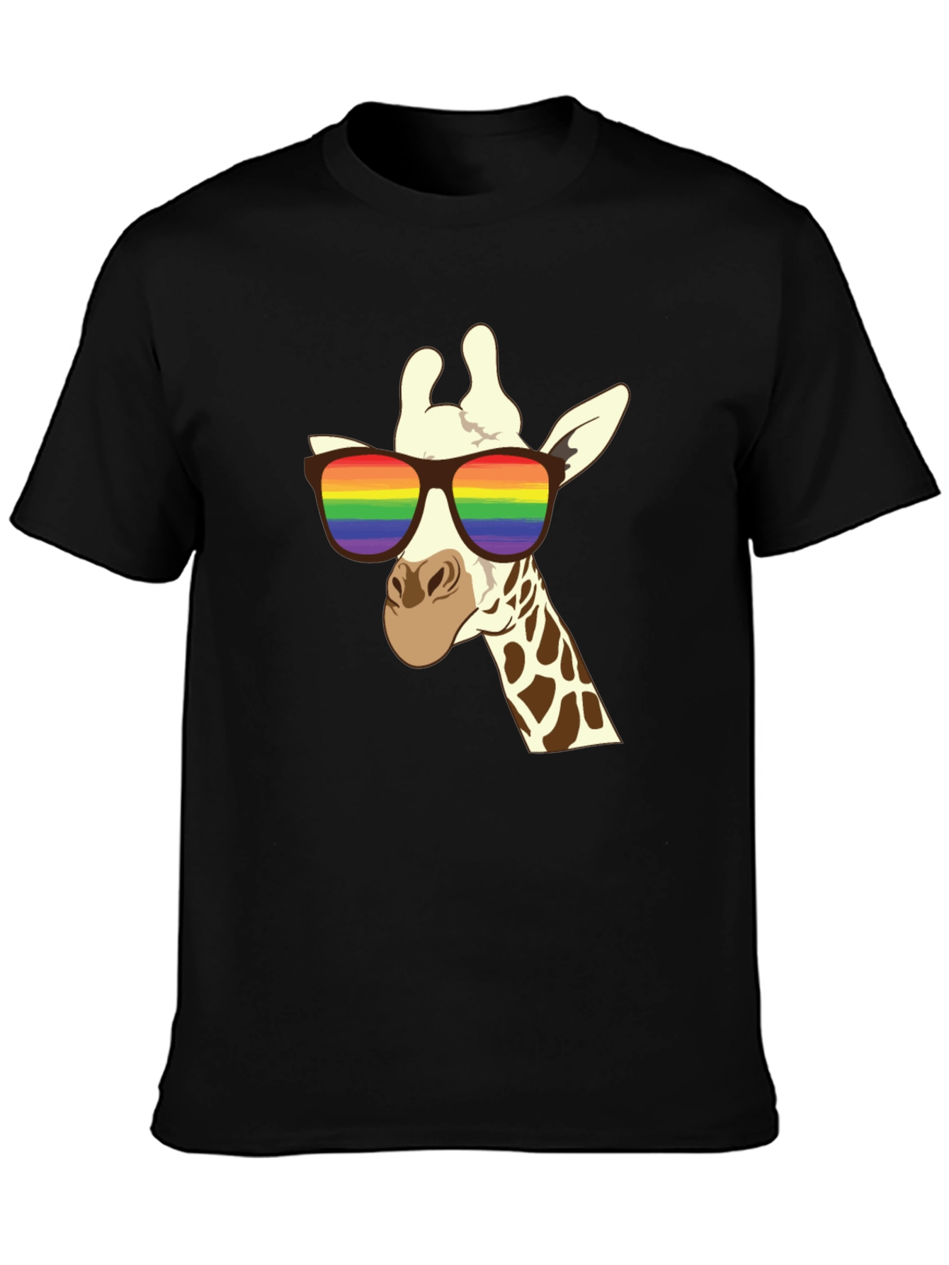 Black Cool Giraffe LGBTQ Pride T-Shirt view 3