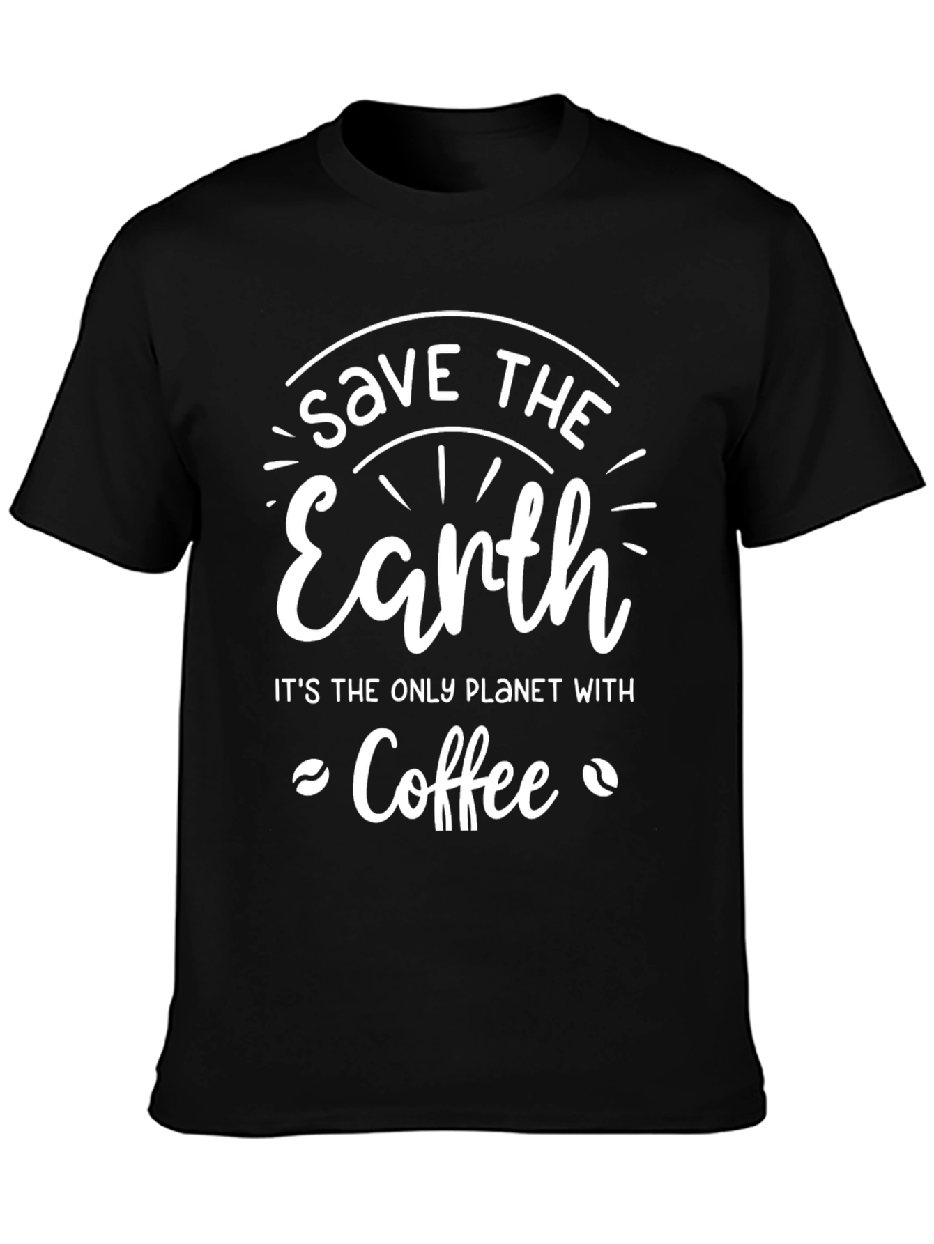 Black Save the Earth Coffee T-Shirt view 3