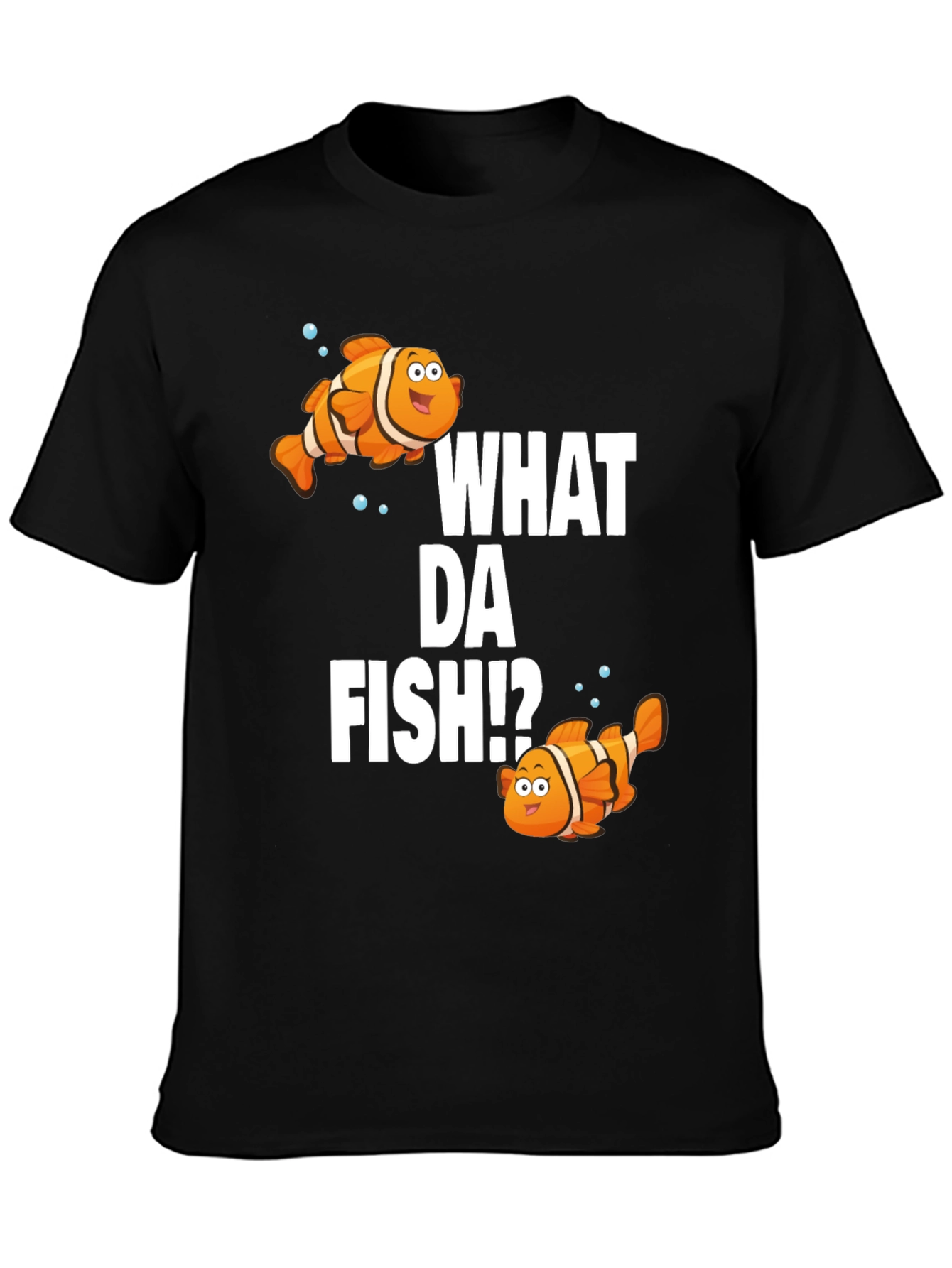 Black What Da Fish!? Graphic T-Shirt view 3