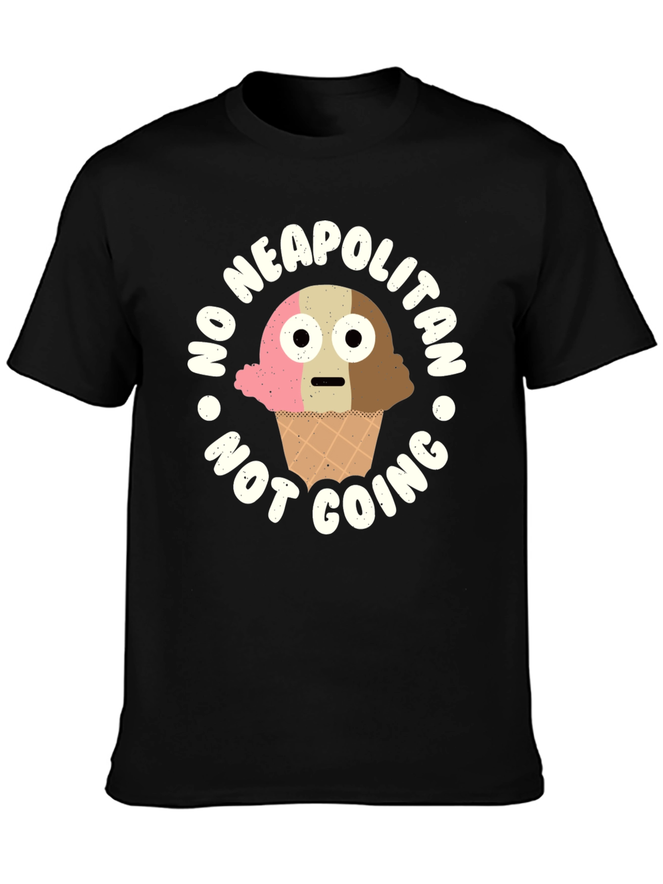 Black Funny Neapolitan Ice Cream Graphic T-Shirt view 3