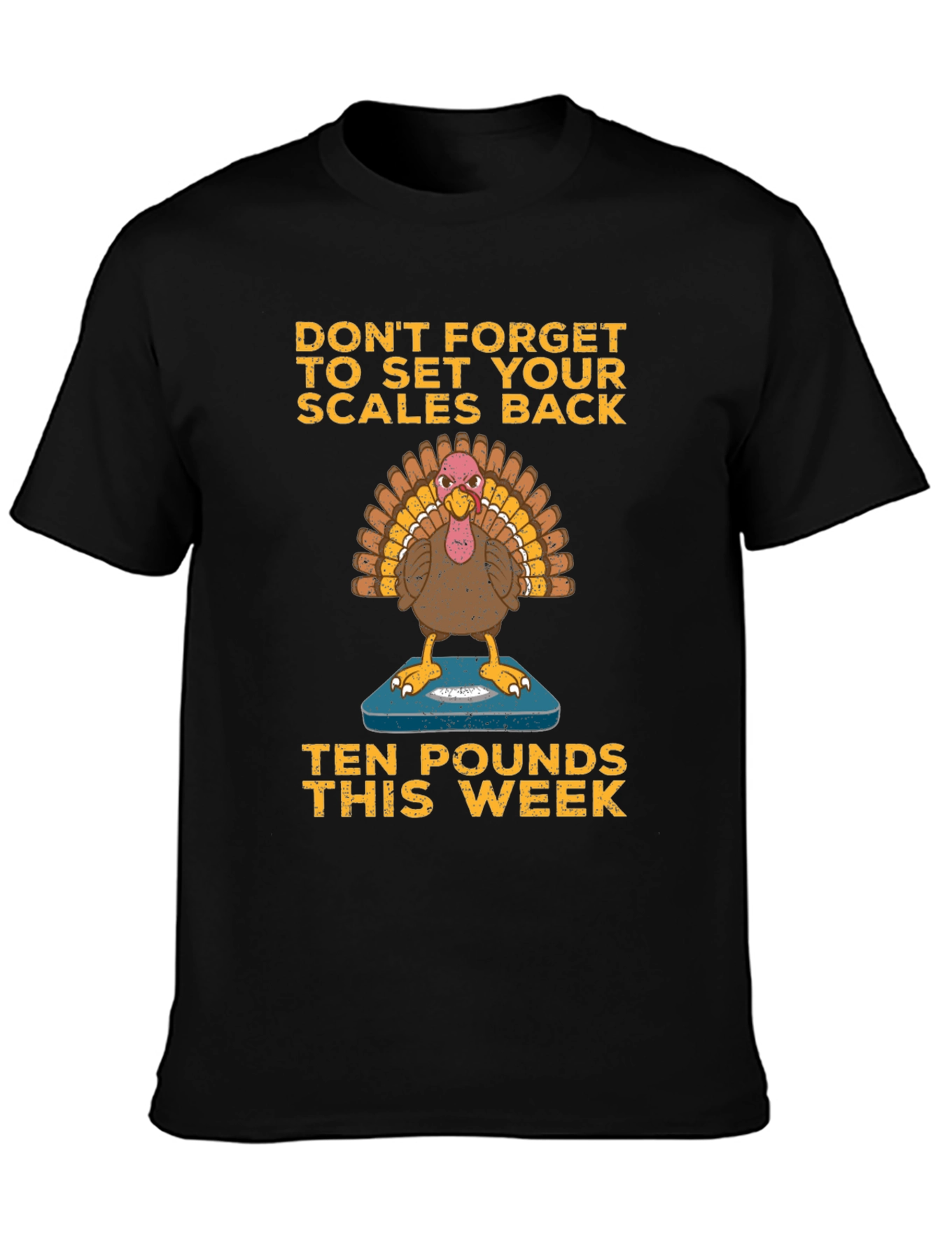 Black Funny Thanksgiving Turkey Diet T-Shirt view 3
