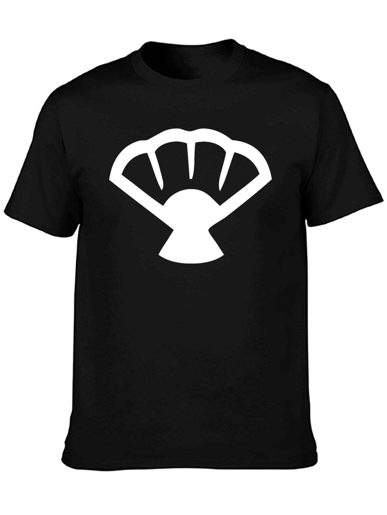 Black Fan Graphic T-Shirt - Black Cotton Tee view 3